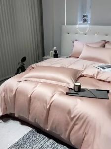 Tencel bedsheet pillowcase cold touch smooth and silky ice silk singleQueenKing size fitted bedsheet