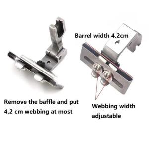 S10A Adjustable Tape Guide Presser Foot Fit Industrial Single Needle Lockstitch Sewing Machine For Attach Laces / Elastic / Tape