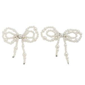 Elegant Faux Pearls Bows Ankle Clip Adjustable Pants Chain Decors Lightweight For Daily Wear Outfits