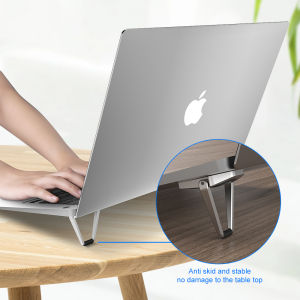 Zeallion 2Pcs Metal Foldable Laptop Stand Base Non-slip Desktop Portable Notebook Holder Cooling Bracket for Macbook Pro Air Accessories