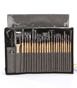 24pcs Multifunction Nylon Hair Wooden Handle Watercolor Paint Brush set Scrubbing Scraper Acrylic oil Painting Brushes Art Supplies