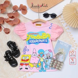 Váy đầm bé gái tay phồng size đại cho bé 23-45kg thun lạnh Jennie kids J487