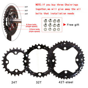 BUCKLOS 3*9speed Crankset 104/64BCD Chainring Mtb 22T 32T 44T Sprocket with Bottom Bracket Triple Chainwheel
