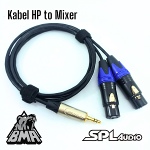 Kabel Audio AUX Mini Stereo Akai 3.5m SPL audio/BMA to 2x XLR Female Kabel SPL Audio Termurah