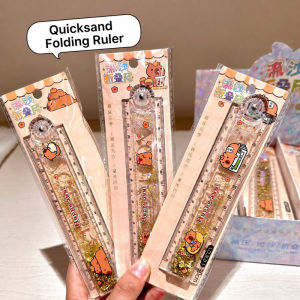 Pembaris Lipat Kartun Capybara 30cm Gliter Pelajar Ukur Lukis Ruler Sekolah Cute Capybara Quicksand 30Cm Folding Ruler Flashing Student Measurement Drawing Stationery卡通流沙卡皮巴拉30CM折叠尺入油闪闪学生测量绘图直尺学习文具E007