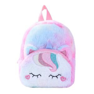 Mini Plush Unicorn Bag Cute Backpack For Kids Cartoon School Bag for Kids Girl Kindergarten