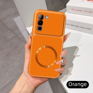 Simple For Infinix Hot 70 60i 50 40 30 10S T 9 Pro Plus Spark GO 5G 2025 40 20 Pro 5G Magnetic Back Cover Soft Leather Veneered Phone Silicone Casing