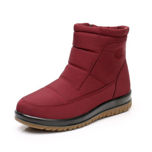 CHMOZYF Women Non Slip Waterproof Winter Snow Boots Platform Shoes for Women Warm Ankle Boots Cotton Padded Shoes