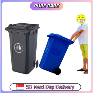 【Pure Care】 Large Outdoor Trash Bin with Wheels/100L120L Dustbin for Waste Sorting