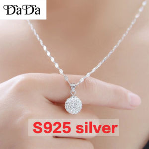 100% Original 925 Sterling Silver Moissanite Necklace Women Colorful Silver Japanese and Korean Clavicle Chain Silver Chain with Pendant Rantai Leher Viral Silver 925 Lelong Rantai Leher Perempuan
