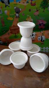 Pot bunga bundar CJP 18 - CJP 20 Putih /Citra Jaya/ Plastik