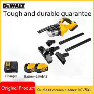 【Authentic Guarantee】2025 hot-selling DEWALT new 20V rechargeable industrial household vacuum cleaner DCV501 lithium battery built-in LED light 65AV suction HEPA filter compact body free tool bag charger storage bag 6.0A battery brush head hose
