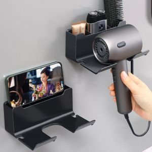 GDSELL 1 cái Đa chức năng Gắn tường Tiết kiệm không gian Phụ kiện phòng tắm Giá để đồ Giá để máy sấy tóc Giá để đồ Móc Kệ lưu trữ