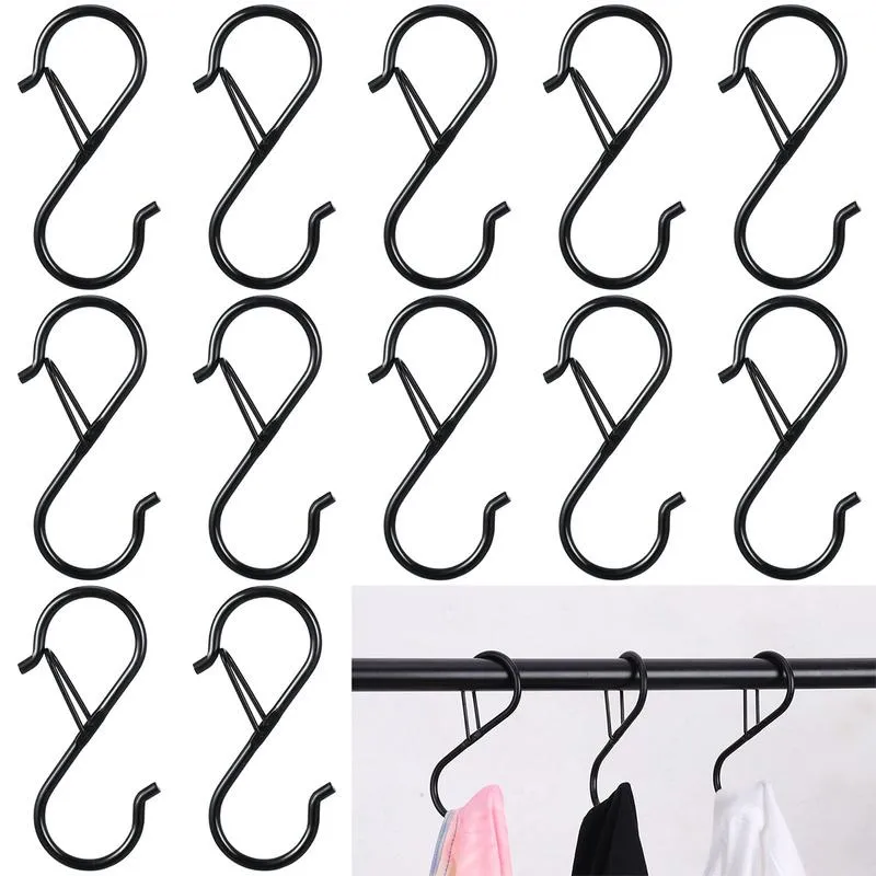 12Pcs S Hooks 3.5inch S Shaped Hooks with Safety Buckle Heavy Duty