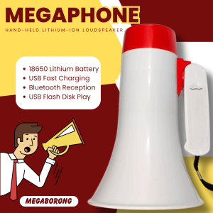 Portable Megaphone Bluetooth Speaker USB Playback Recording Siren Rechargeable Loudspeaker Handheld