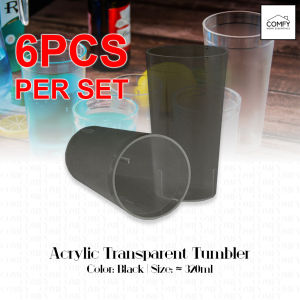 (6PCS/SET) THICK Acrylic Tumbler Transparent Jollibee Style Water Glass Clear Plastic Drinking Cup