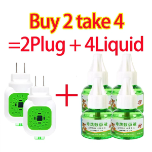 BUY 2 TAKE 4 Electric Mosquito Repellent Liquid Set Family Application Mild Formula Long Acting No Mosquitoes Sleep Soundly 45ml