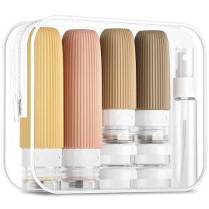 4/16Pcs Silicone Travel Refillable Bottles Portable Squeeze Containers for Shampoo Body Wash Lotion Outdoor Travel Toiletry Tool