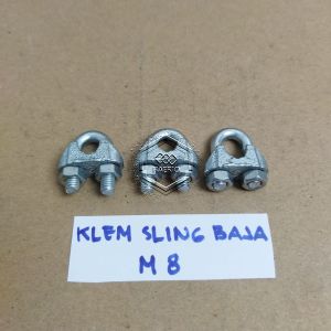 Klem Sling Baja 8mm Clip Tali Kawat Wire Rope Kabel Seling Clamp 5/16 KUNCI 10 Clem Kuku Macan 8 mm