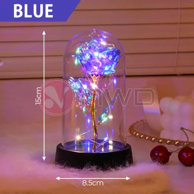 《 𝗟𝗨𝗠𝗜 𝗕𝗟𝗢𝗢𝗠 》LED Artificial Rose Dome Eternal Flower Valentine Mothers Day Gifts Ros LED 玫瑰灯 NWD