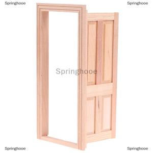 [COD] Springhooe 1 12 Dollhouse Miniature 4 Panel Interior Wooden Door DIY Model Accessories Toys