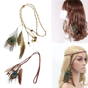 Boho Feathers Headbands Boho Headpiece Native American Headdress Indian Headpiece Feathers Headpiece Hippie