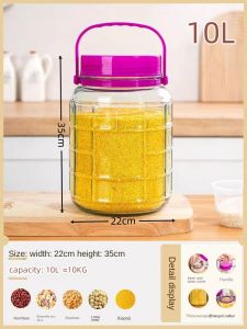 【MY Local Send】5kg/10kg/20kg rice container rice dispenser bekas simpan beras container food storage big glass jar with lid
