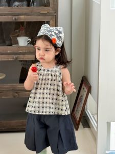 Girls camisole and shorts set baby summer clothes lightweight Korean-style childrens clothing kids outdoor summer wear