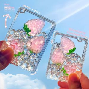 FUNG MALL Trong suốt Đồ trang trí cát trái cây Hình trái tim Hình chữ nhật Đồ trang trí cát chảy dầu Trang trí Dễ thương Đồ trang trí acrylic Quà tặng cho bé gái