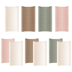 Quilted Cotton Diaper Changing Table Cover Set of 2 or 1 Soft Fabric Nappy Pad Sleeve Case for Newborns and Infant