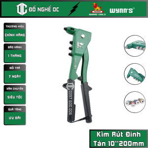 Kìm Rút Đinh Tán Kìm Rút Rive 4 Lỗ Xanh Đen 10200mm WA106 Wynns Thép cao cấp Cán được bọc nhựa rút tán đinh rive bằng nhôm inox