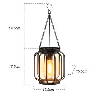 Solar Lantern Led Light Warm White Auto On off Sensor Garden Lights Outdoor Waterproof Lamps Lighting Pathway Decorative Landscape With Durable Hooks Holiday Decoration Vintage