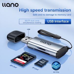 LLANO Card Reader Type-C USB 3.0 SD TF Micro SD Memory Card Reader with dual-interface Support Simultaneous Reading for PC Phone Tablet