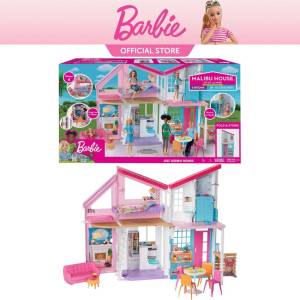 Barbie Malibu House Dollhouse Playset With 25+ Furniture And Accessories (6 Rooms) - *Doll not Included*