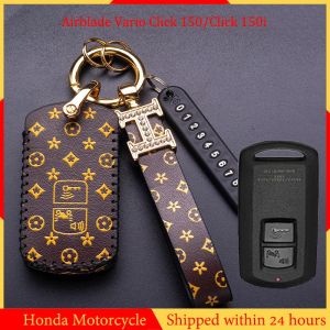 For Honda Click 150 Vario 150 Airblade 150 Remote Key Cover Leather Case Keychain Accessories
