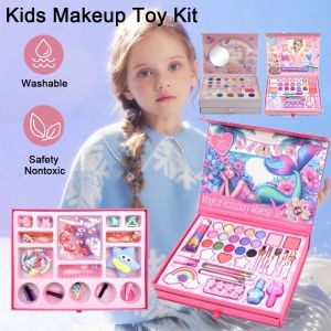 JON09 หลายฟังก์ชัน ชุดเครื่องสำอางสำหรับเด็ก อายแชโดว์ ลิปสติก ชุดของเล่นแต่งหน้าสำหรับเด็ก ชุดแต่งตัวสวย ปลอดสารพิษ ชุดเล่นเจ้าหญิง สาวๆ