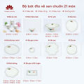 Bộ bát đĩa cao cấp Bát Tràng set 11, 16, 21 sản phẩm - Họa tiết sen chuồn. 