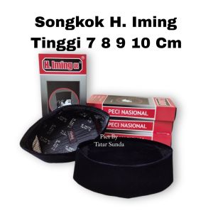 Iming Peci Hitam Songkok Kopiah Hitam Polos Ac Tinggi 8 9 10 Cm Bludru Halusan Premiun Lengkap Ukuran Anak Dewasa Beludru Hitam Premium