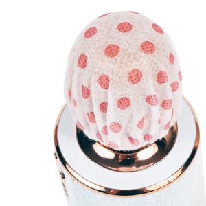 100 Cái Bọc Đầu Micro Karaoke Dùng 1 Lần màu chấm bi và màu đen có bán lẽ. | khẩu trang micro chụp đầu micro.