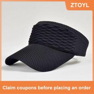 【ZTOYL】 Summer Anti-UV Sun Hat Women Empty Top Hat Travel Beach Outdoor Sports Visor Cap Knitted Baseball Hat