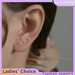 [COD] liuchuanbing Jewellery 1pcs titan thép Zircon Stud Bông tai cho phụ nữ Cô gái bên mới đồ trang sức mỹ Quà Tặng