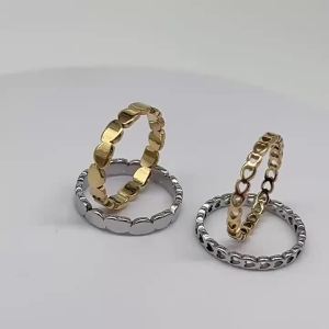 2025  Nhẫn thép titan xuyên biên giới thiết kế độc đáo cắt rỗng rắn chắc   Nhẫn trái tim rỗng trang sức tình yêu cặp đôi DKK