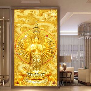 Tranh gắn đá đính kín toàn bộ Phật Thiên Thủ Thiên Nhãn B60 Nhà Máy Sản Xuất Trực Tiếp