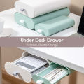 Hidden Under Desk Drawer Storage Box,Self adhesive Pencil Storage Drawers , Space-saving Under Table Drawer Attachable Desk Organizers, Pull-out Makeup Pen Pencil Tray Drawers. 