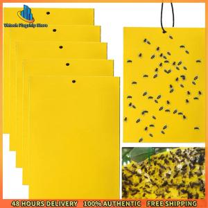 Vktech แผ่นดักแมลงหวี่และแมลงวันผลไม้แบบสองด้าน 30/50/100 ชิ้น ขนาด 8x4 นิ้ว สำหรับควบคุมแมลงในสวนและภายในบ้าน