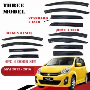 Car Door Visor Window Cover Mugen Move Air Press Sun Visor Mirror Cover Sun Shade Perodua Proton Myvi Axia Alza Viva Bezza Saga VVT Preve Exora X50 Persona Waja Wira Saga Blm Kancil Kembara Kening Tingkap Kereta