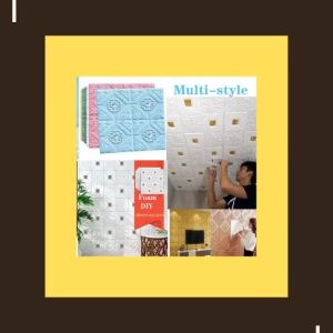3D Waterproof Foam Ceiling/Wallpaper Dinding Wall Sticker Decor Self-adhesive Brick Design for Interior & Exterior Decoration