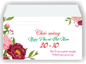 Phong bì chúc mừng 20-10 dùng để tặng quà ngày phụ nữ Việt Nam