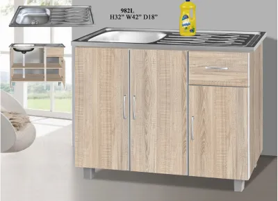 42 Inches Kitchen Sink Cabinet Maple Color 982-Left / 983-Right Furniture
