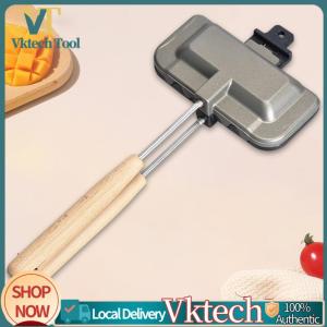 [Vktech] Sandwich Baking Pan Multifunctional Flip Grill Pan High Temperature Resistant with Long Handle for Breakfast Pancakes Toast Omelets
